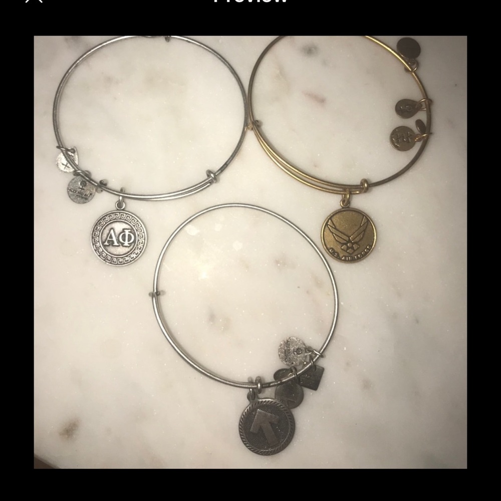 Alex & Ani Bangle- Gold US Air Force